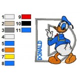 Donald Duck Alphabets Embroidery Design